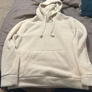 EXPRESS MENS LARGE SHERPA TAN HOODY